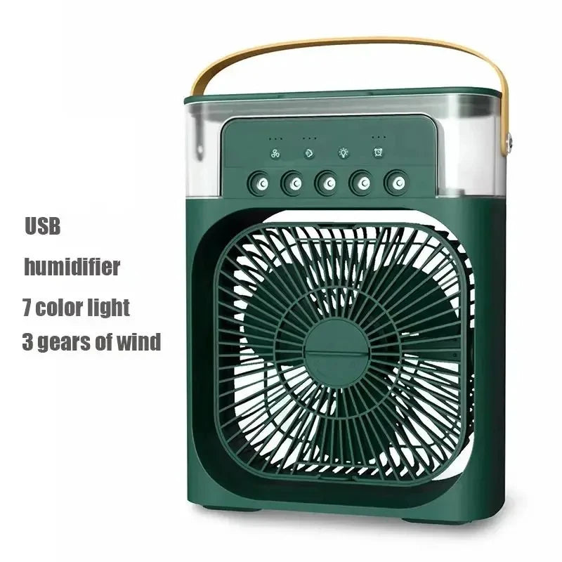 3-In-1 Air Humidifier Cooling USB Fan Water Mist Small Refrigeration Air Conditioner Mini Fan Water Cooled Silent Air Cooler