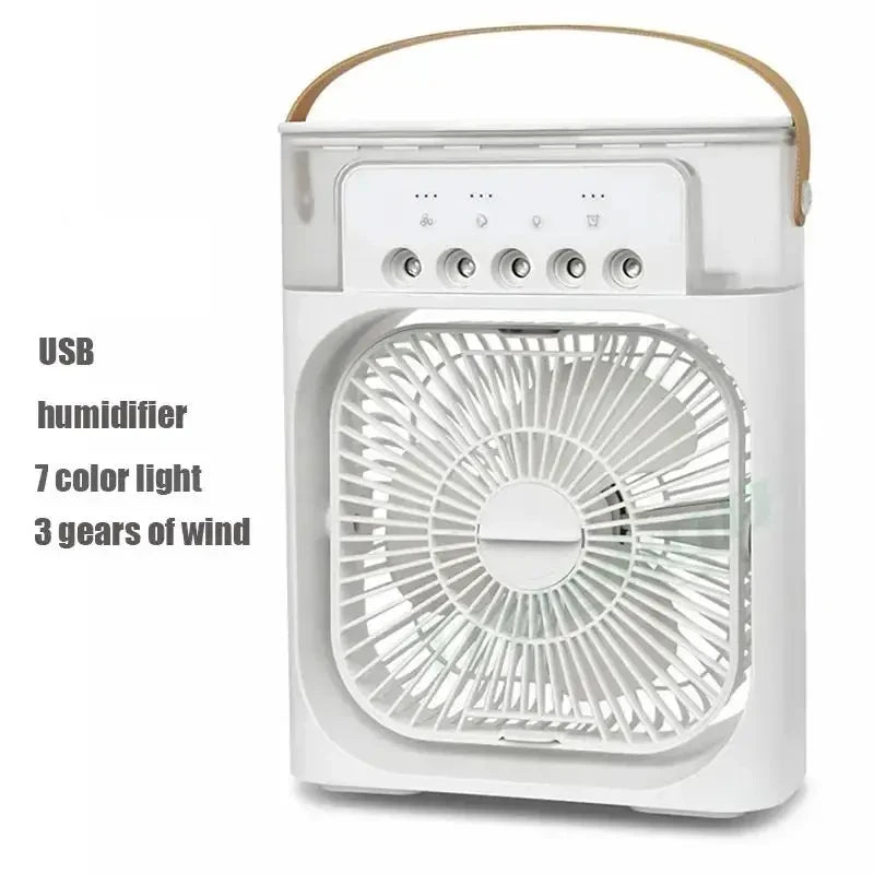 3-In-1 Air Humidifier Cooling USB Fan Water Mist Small Refrigeration Air Conditioner Mini Fan Water Cooled Silent Air Cooler